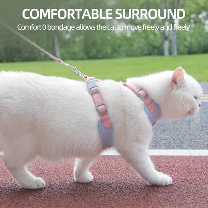 Adjustable Cat Harness and Leash Set: Breathable and Reflective