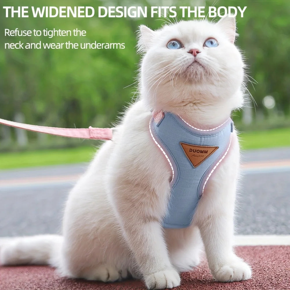 Adjustable Cat Harness and Leash Set: Breathable and Reflective