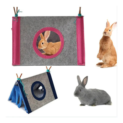 Triangular Felt Cloth Tent Hideaway for Hamsters, Rabbits, and Small Pets