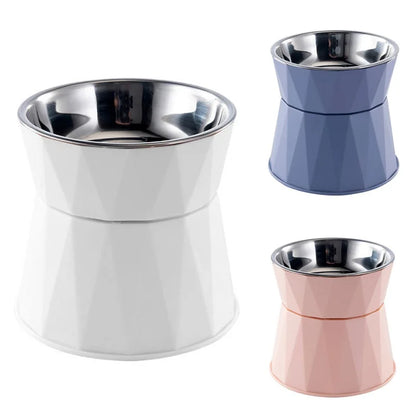 Stainless Steel Raised Cat Bowl with Anti-Overturn Design