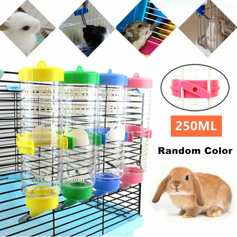 Hamster Drinker Plastic Water Bottle Dispenser Feeder Hanging Pet Guinea Squirrel Drinking Head Pipe Fountain