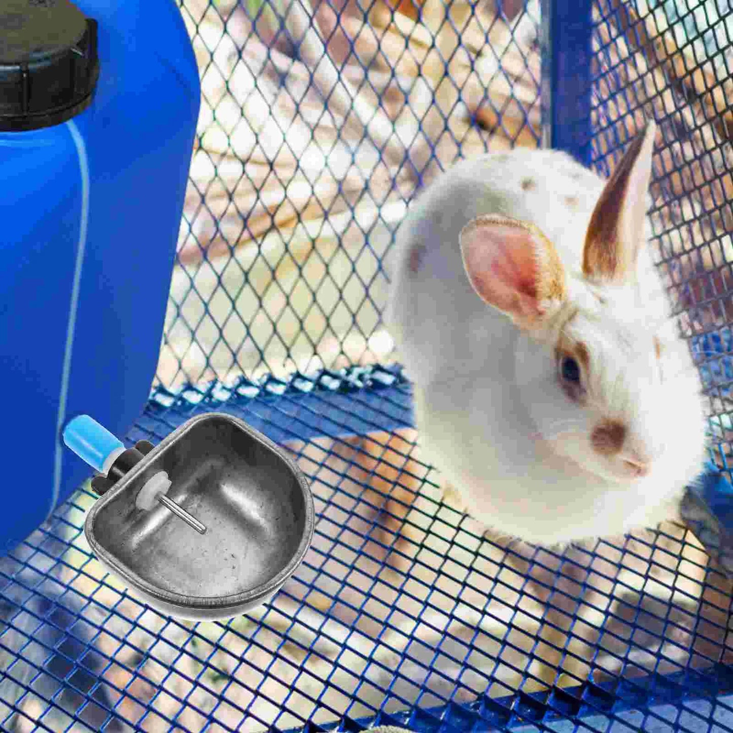 Automatic Water Fountain for Rabbits Feeder Pet Drinking Bottle Waterer Bunny Dispenser Watering Bowl Stainless Steel