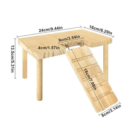 Wooden Ladder Platform for Hamsters and Small Pets