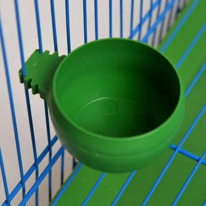 3Pcs/Set Green Plastic Parrot Mini Food Water Bowl