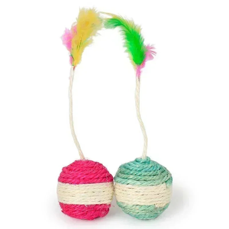 1Pc Cat Toy Sisal Scratching Ball Training Interactive Toy