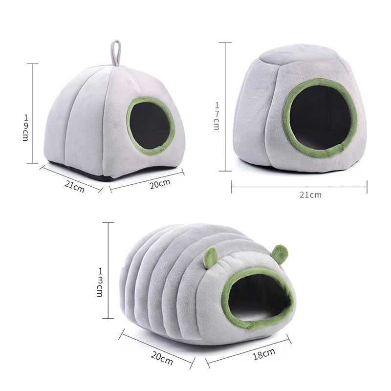 Surrunme Pet Cave Hamster Bed Super Warm Guinea Pig Cage House Cozy Hideout for Mini Hedgehog