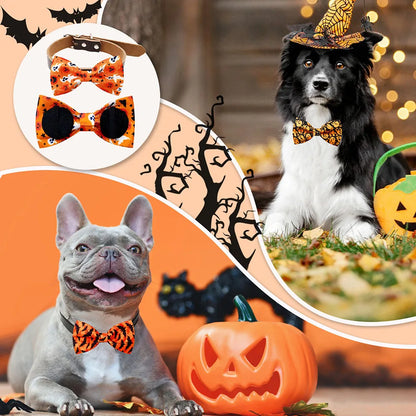 5PCS Pet Collar Halloween Party Dog Bow Tie