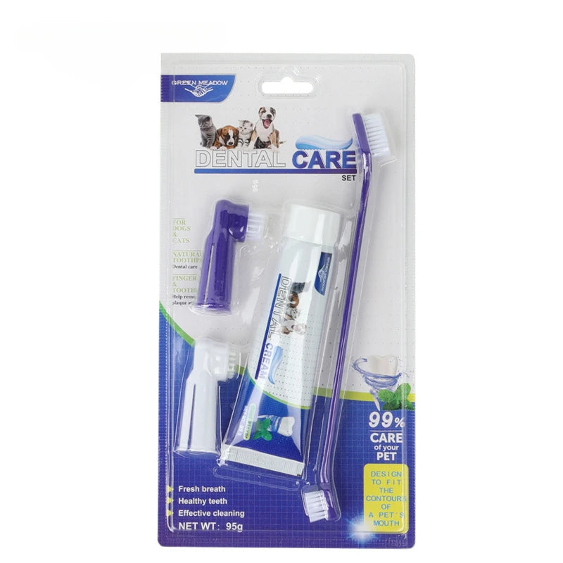 Pet Healthy Edible Toothpaste with Toothbrush Pet Care Accessories