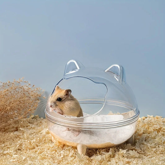 Hamster Sand Bath Small Animal Toilet Bathroom Large Space Transparent