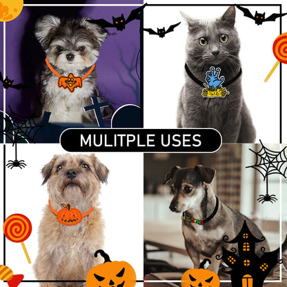 20PCS Halloween Party Pet Bowties Cartoon Pumpkin Head Funny Dog Bow Tie Adjustable Bulk Pet Accessories