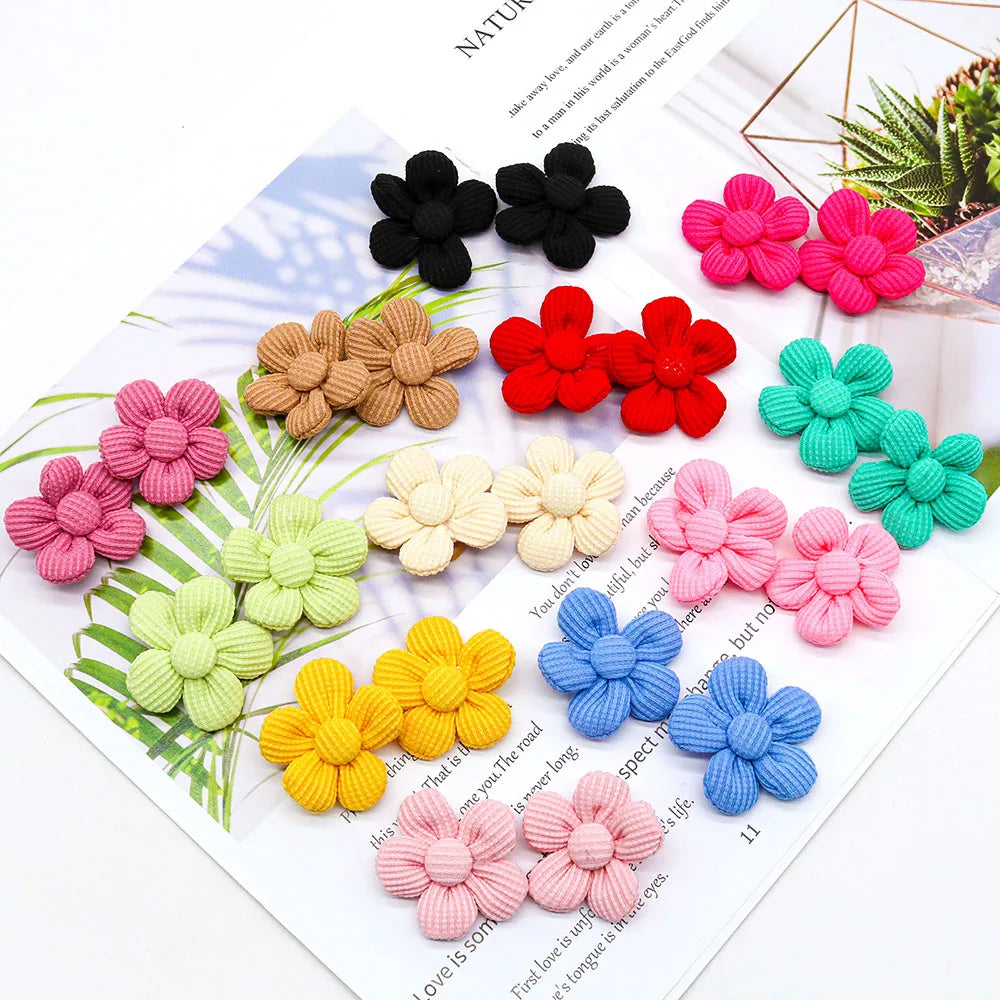 10PCS Spring Flower Bowknot Rubber Bands For Dog Bows