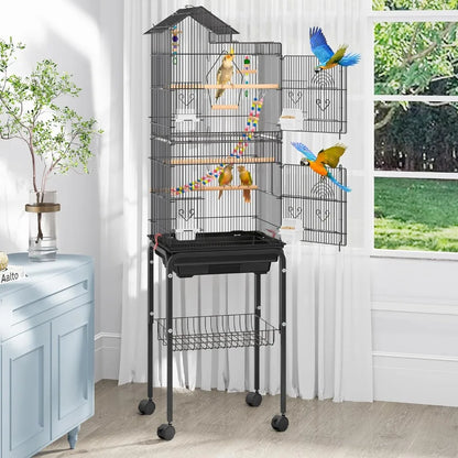 YITAHOME 62 inch Metal Bird Cage, Large Parakeet Cages for Parrot