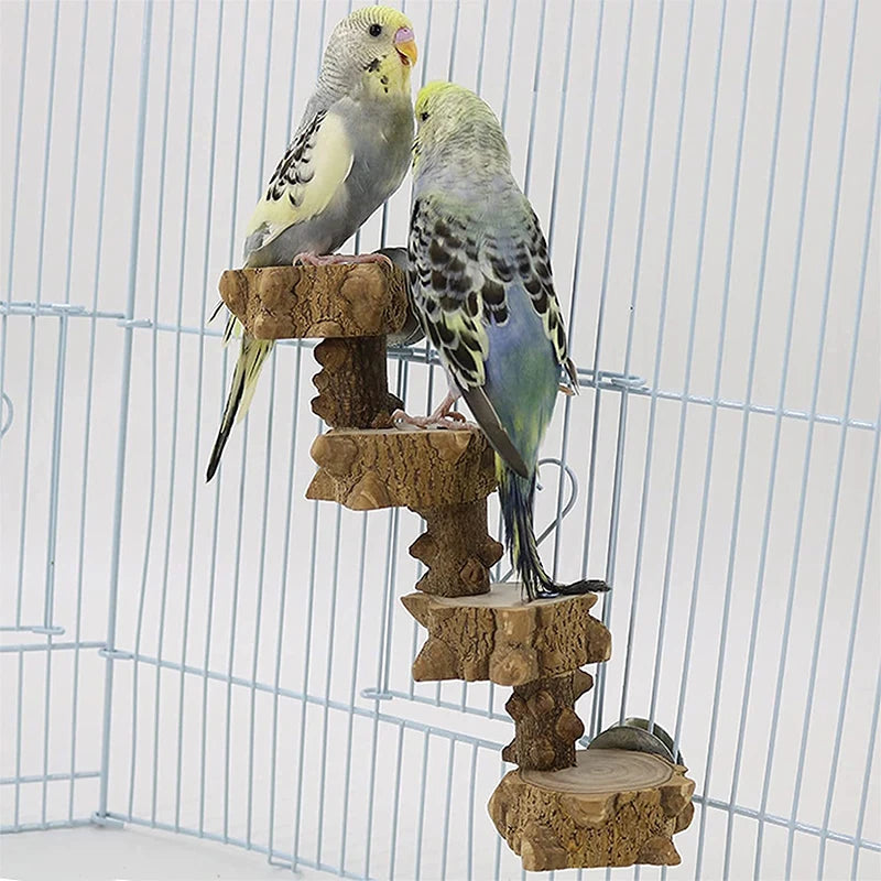 Bird Platform Perch Playground For Parakeet, Cage Natural Wood Play Stand Parrot Flat Perches For Medium Birds