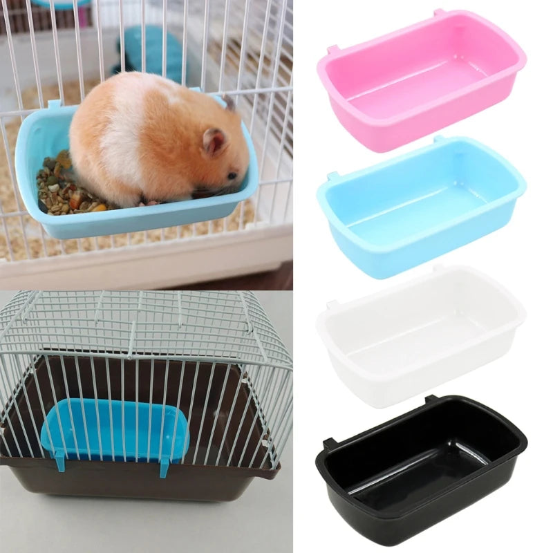 Small Pet Food Feeder Bowl Cage Hook Up Hanging Bowl Water Drinking Device Bird  Squirrel Rabbit Feeding Cup