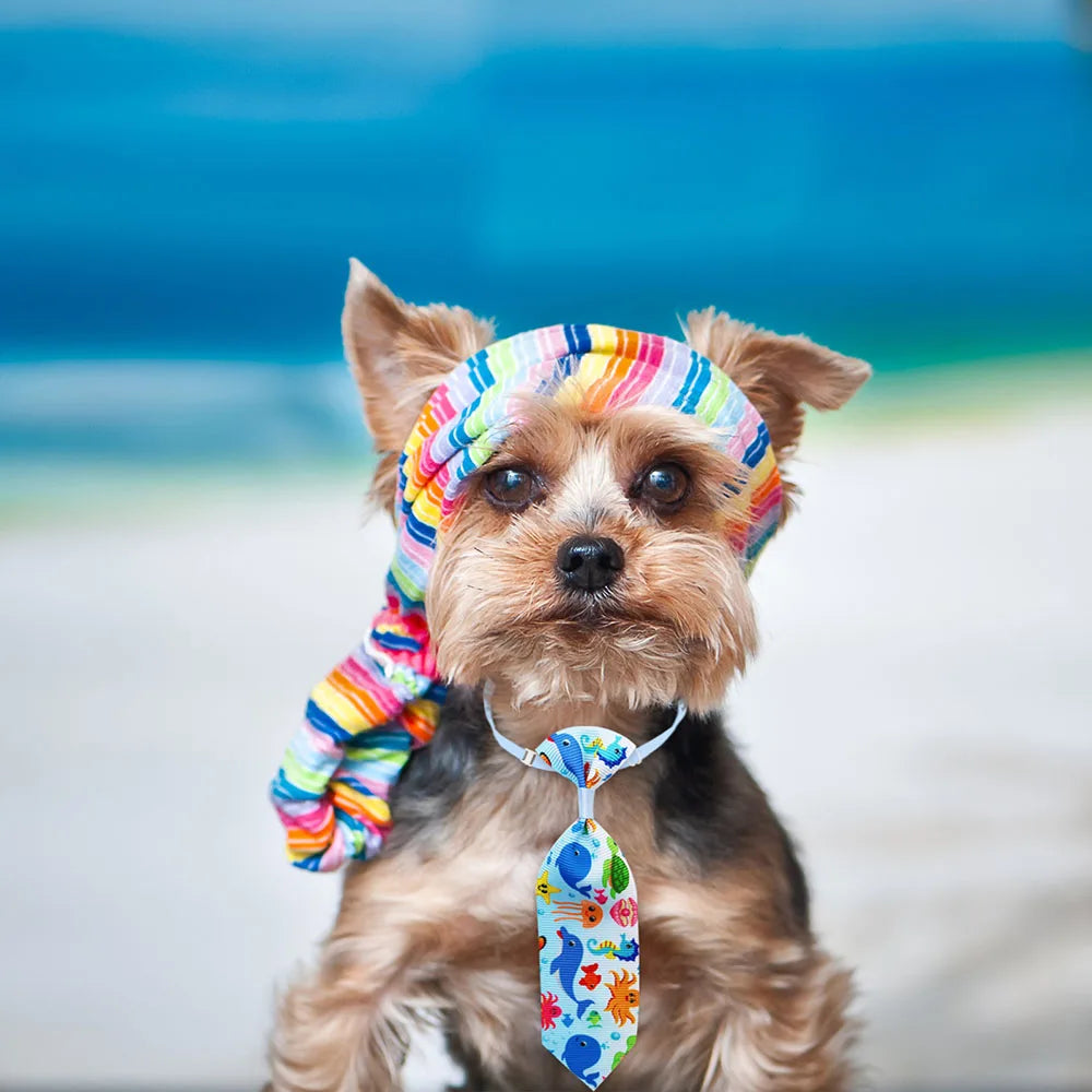 10PCS Beach Party Pet Necktie Bulk