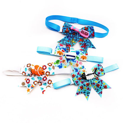 10PCS Pet Collar Beach Party Dog Bow Tie Puppy Collar Adjustable Necktie