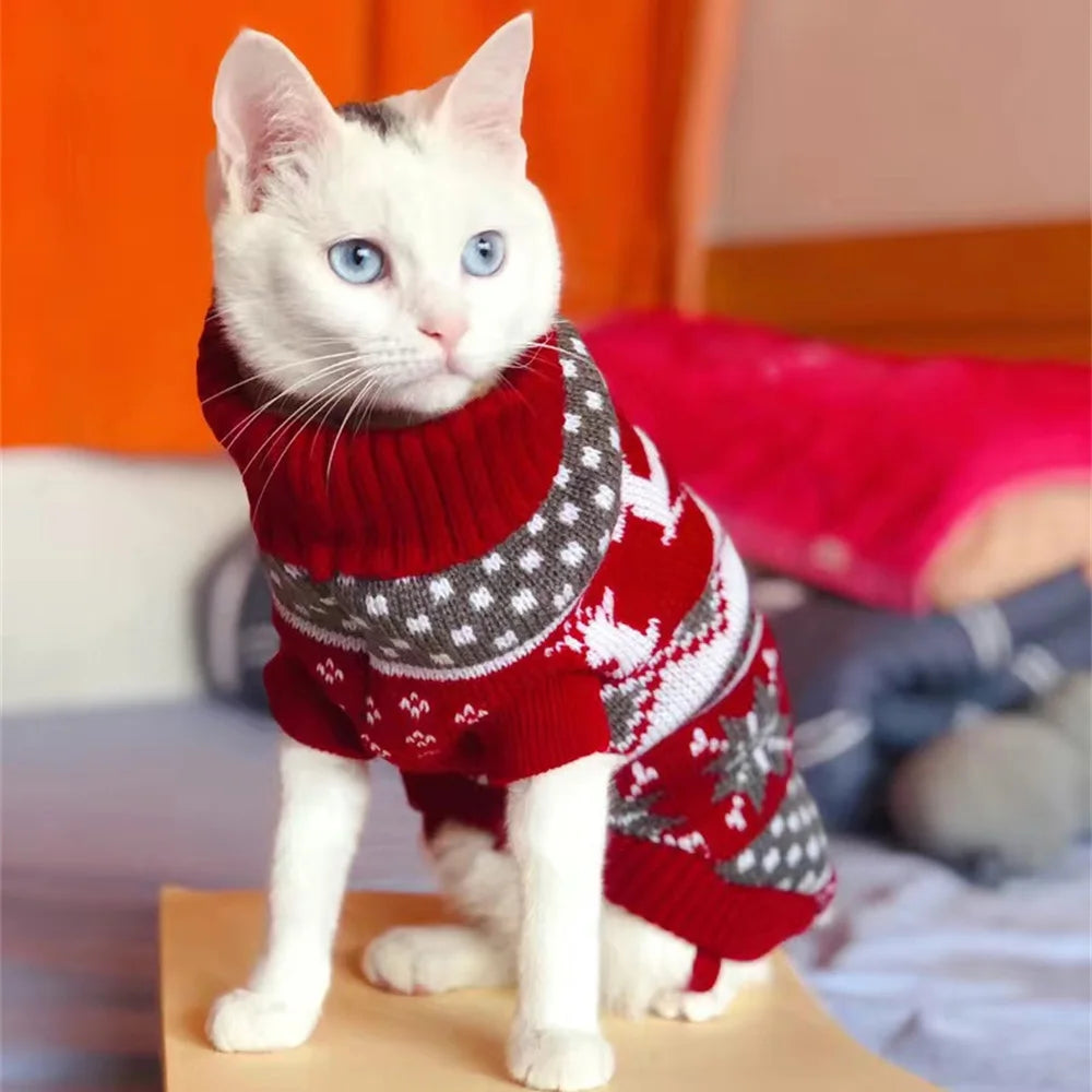 Popular Elk Print Cat/Puppy Sweater for Autumn and Winter