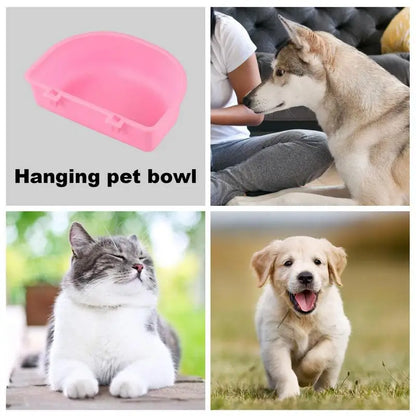 Small Pet Food Feeder Bowl Cage Hook Up Hanging Bowl Water Drinking Device Dog Cats Feeding Cup Rabbit Feede