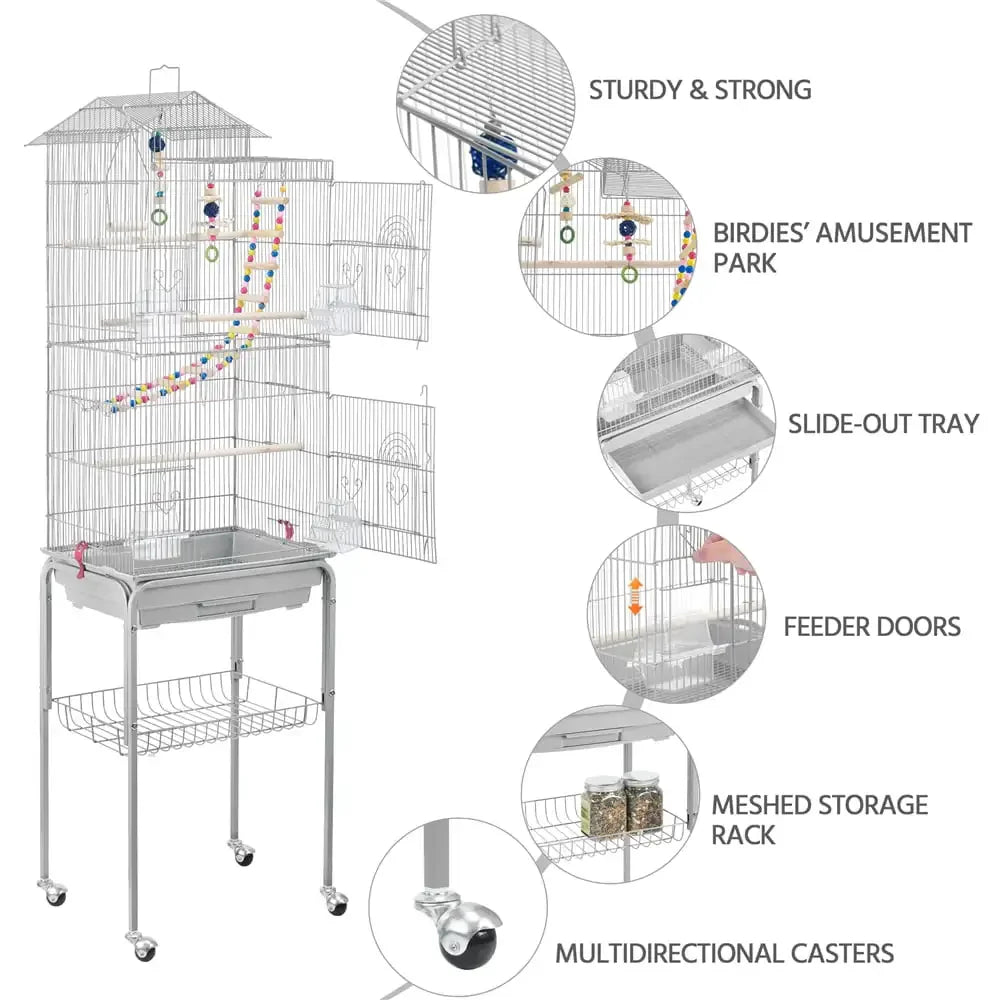 Bird Cage Parrot Accessories for Cages Metal Bird Parrot Cage