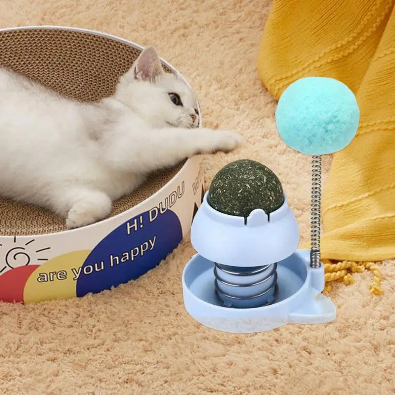 Rotatable Catnip Toy with Edible and Healthy Catnip Balls