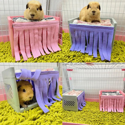 Hide House Bed Tassel Door Curtain Soft Comfortable Washable Small Animals Cage Accessories For Guinea Pig Hamster Accessories