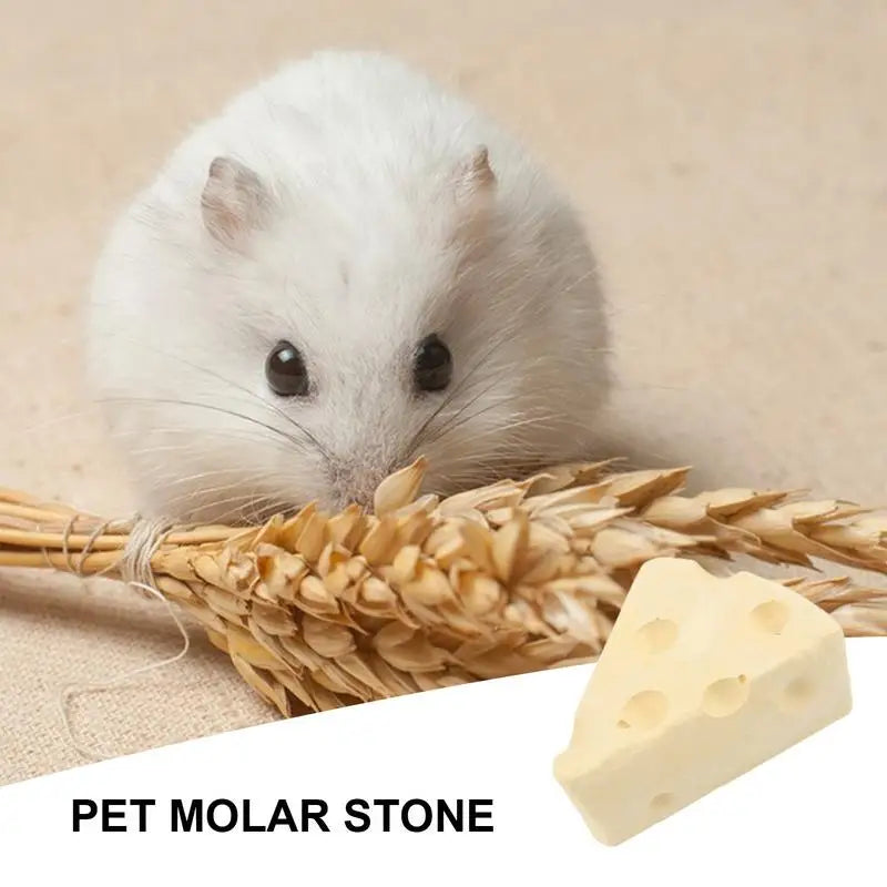 Teeth Grinding Rabbit Toys Cheese Shape Stone Animal Mineral Calcium Stone Chew Toy