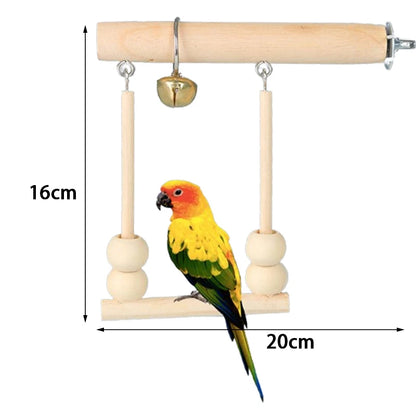 Bird Swing Toys Wooden Parrot Perch Stand Play stand