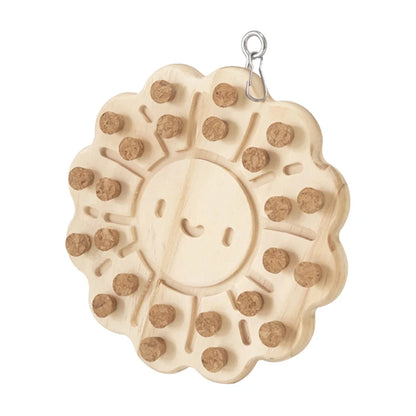 Wooden Sun Shaped Parrot Chewing Toy