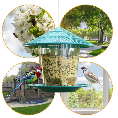 Bird Feeder Automatic Foot Feeding Tool Outdoor Hanging Nut Feeding Multiple Hole Dispenser Holder Food Container