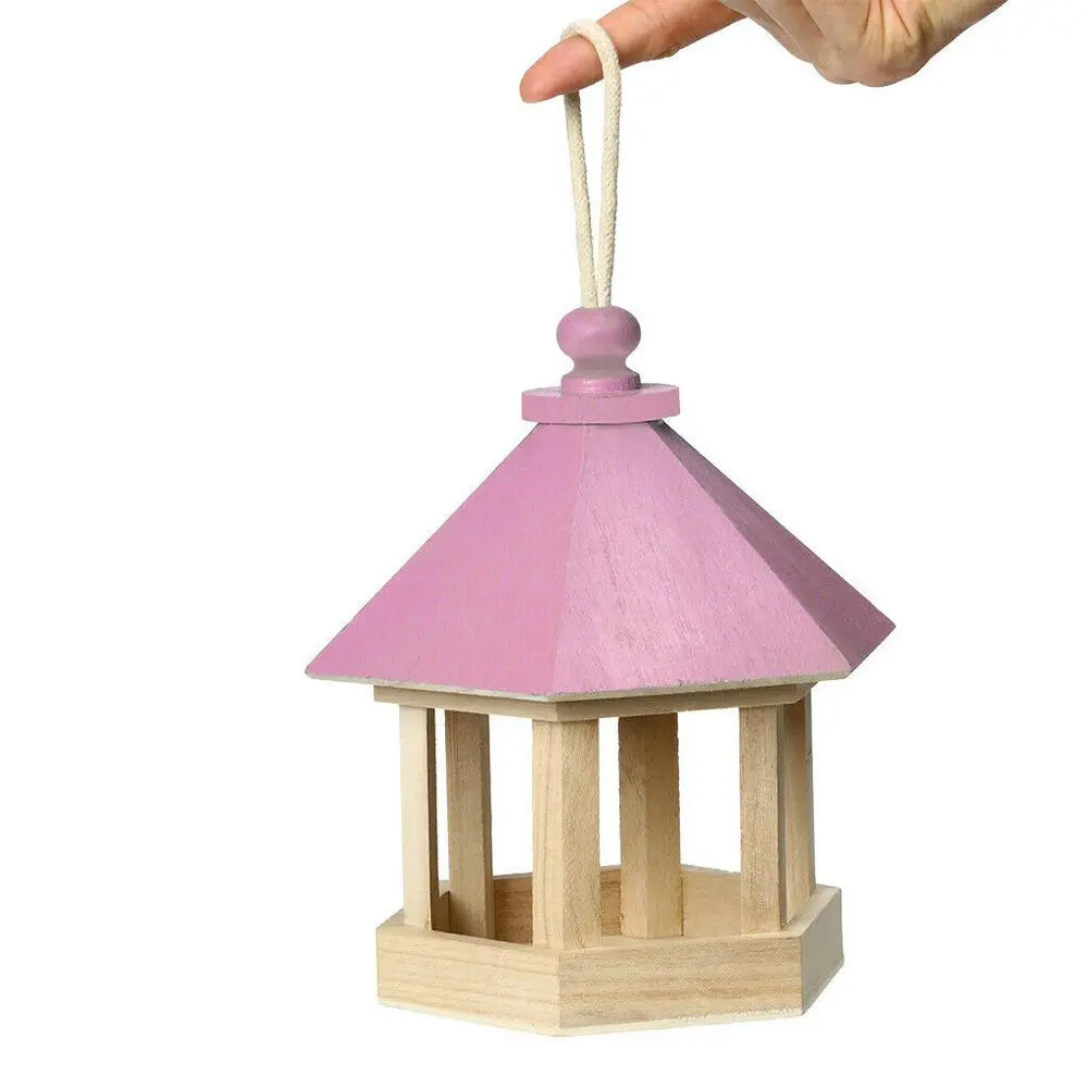 Wooden House Bird Feeder