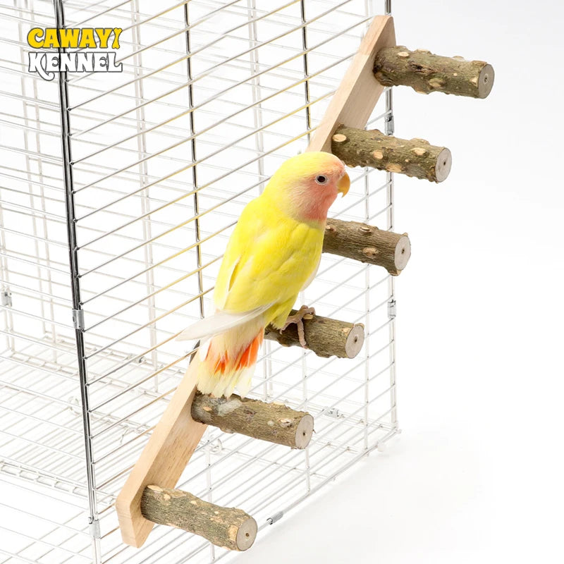 4/6 Steps Wood Ladder Pet Interactive Bird Parrot Toy