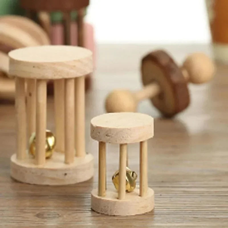 Cute Rabbit Roller Toys Natural Wooden