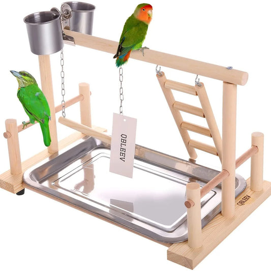 Solid wood parrot stand, bird training stand, toy supplies, desktop training stand