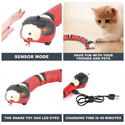 Smart Sensing Cat Toys Interactive Automatic Eletronic Snake Cat Teaser USB Rechargeable