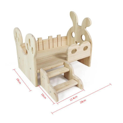 Wooden Guinea Pig Bed Small Animals Bed for Rabbits Hedgehogs Chinchillas