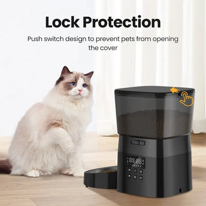 ROJECO Automatic Pet Feeder Button Version Auto Food Dispenser Accessories Smart Control Pet Feeder For Cats Dog Dry Food