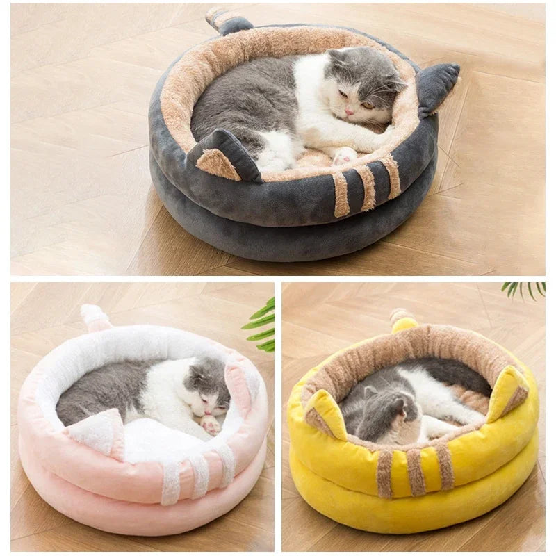 Cat Bed Deep Sleep Mat Basket - Cozy Cave for Small to Large Pets