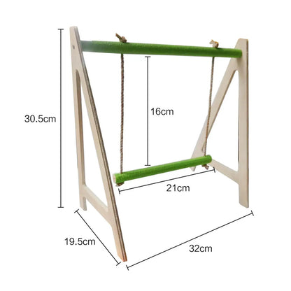 Bird Parrot Hammock Perch Rest and Play Parrot Play Stand Wooden Parrot Chewing Toy