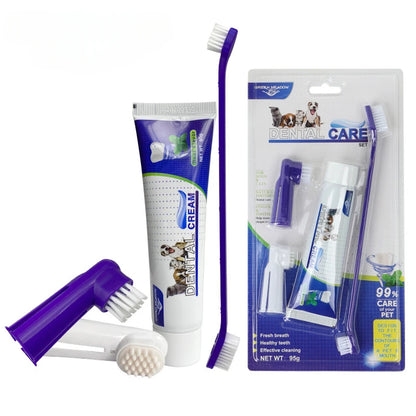 Pet Healthy Edible Toothpaste with Toothbrush Pet Care Accessories