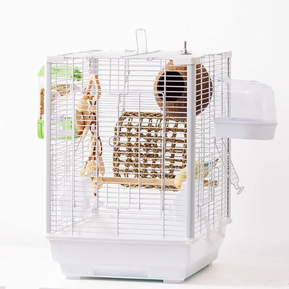 Metal Restraint Bird Cage Glass Plastic Luxury Indoor Bird Cage