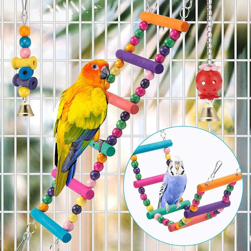 Bird Toys for Parrots Wood Birds Swing Reliable