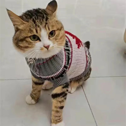 Popular Elk Print Cat/Puppy Sweater for Autumn and Winter