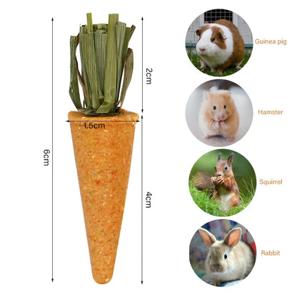 3pcs/bag Small Animal Hamster Treats Rabbit Chew Carrots Snack