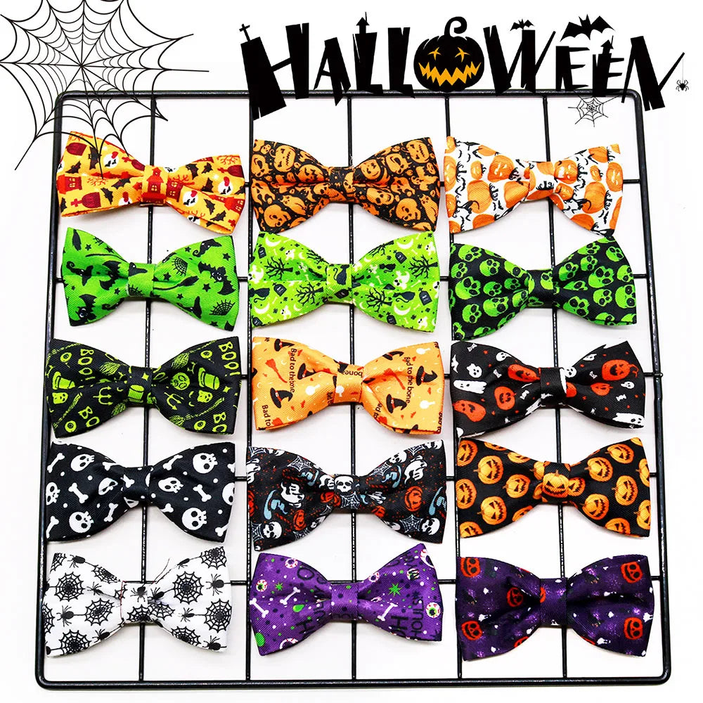 5PCS Pet Collar Halloween Party Dog Bow Tie