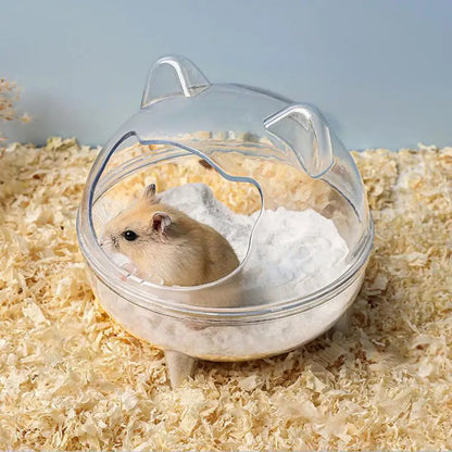 Hamster Sand Bath Container Chinchilla Accessories Golden Bear Bathroom Anti-spill Detachable Fully Transparent Field Of View