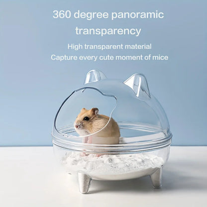 Hamster Sand Bath Small Animal Toilet Bathroom Large Space Transparent