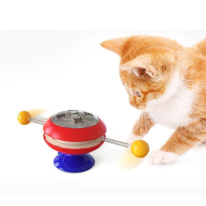 Catnip Interactive Training Toy Funny Spinning Windmill Ball Cat Toy