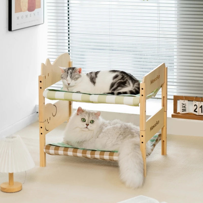 Mewoofun Cat Single Layer Bunk Wooden Bed Sofa