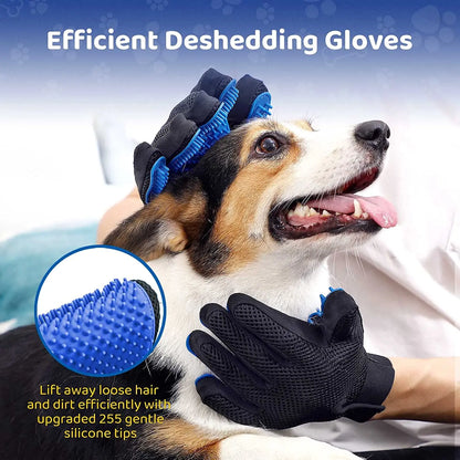 Cat Grooming Glove Brush - Pet Hair Remover and Massager