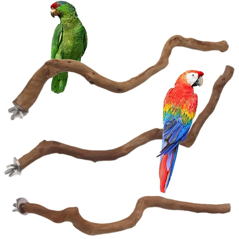 Natural Parrot Climbing Bird Standing Branches Toys Birdcage Accessories